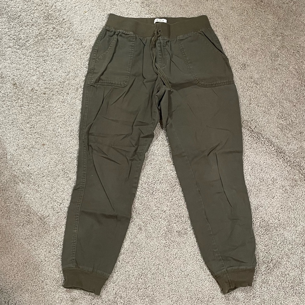 Garage Green Cargo Style Jogger Pants